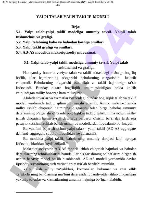 Yalpi talab-yalpi taklif modeli tahlili