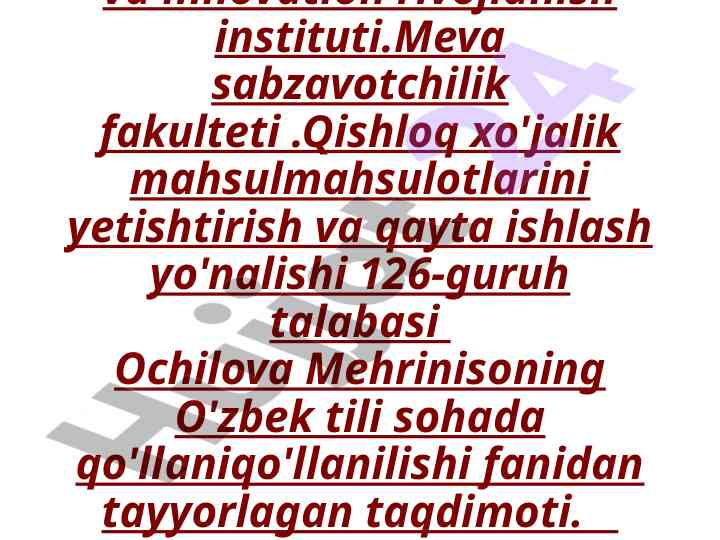 O'zbek tili va turkiy tillarning rivojlanishi taqdimoti