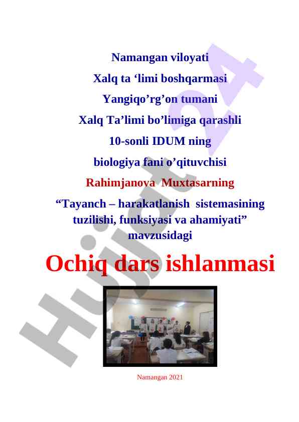 Tayanch harakatlanish sistemasining tuzilishi funksiyasi