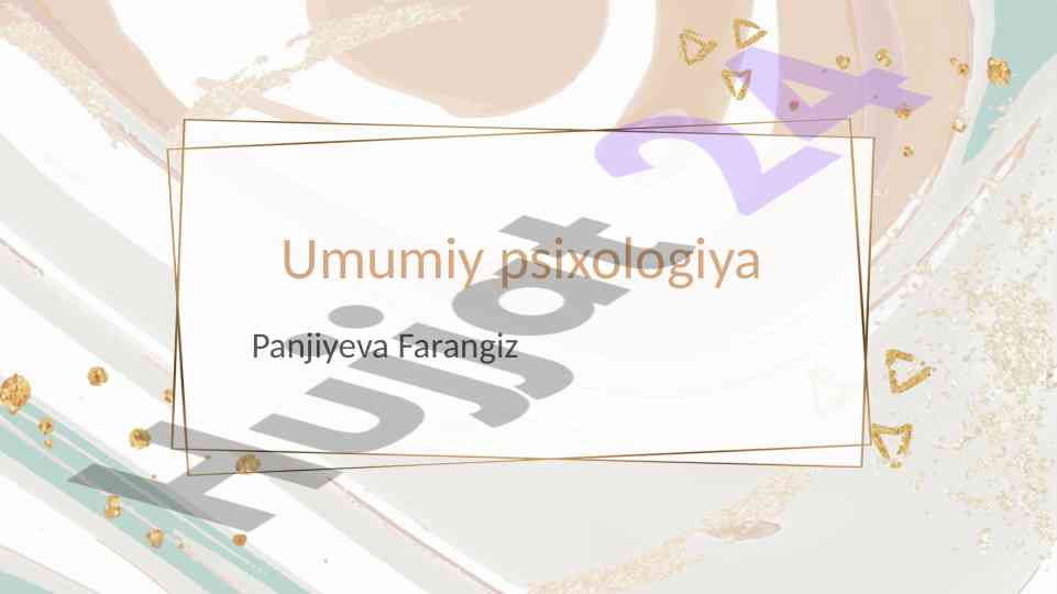 Idrok haqida umumiy tushuncha va turlari