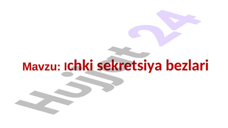 Ichki sekretsiya bezlari haqida ma'lumotlar