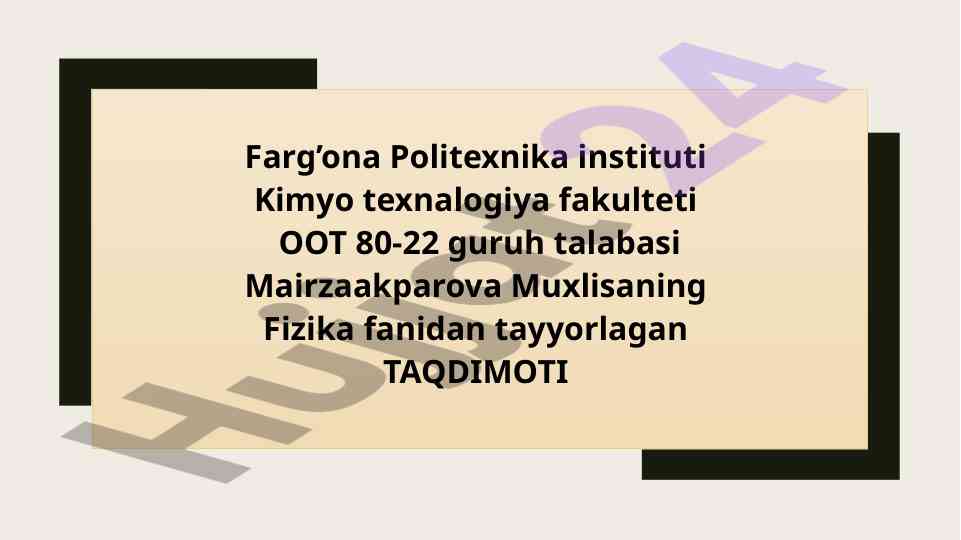 Plank doimiysini aniqlash taqdimoti
