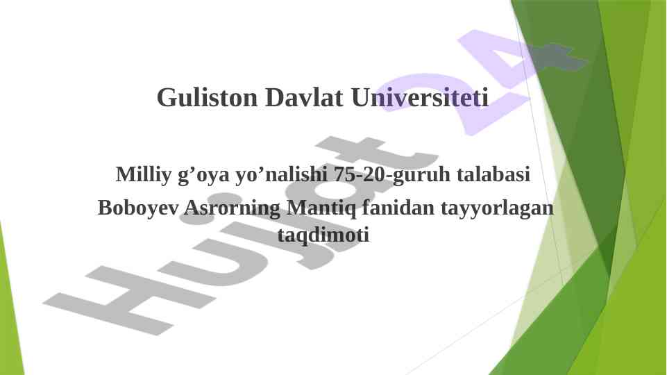 Mantiq fanidan taqdimot tayyorlash bo'yicha qoidalar