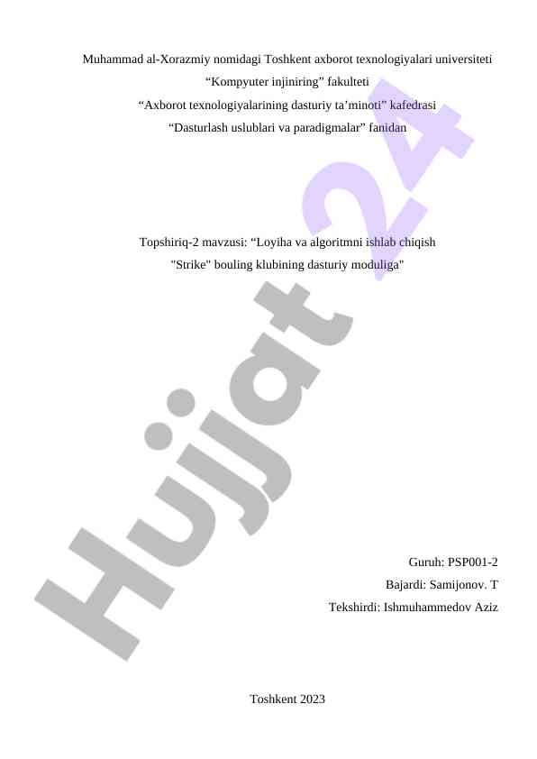 Dasturlash uslublari va paradigmalari haqida topshiriq