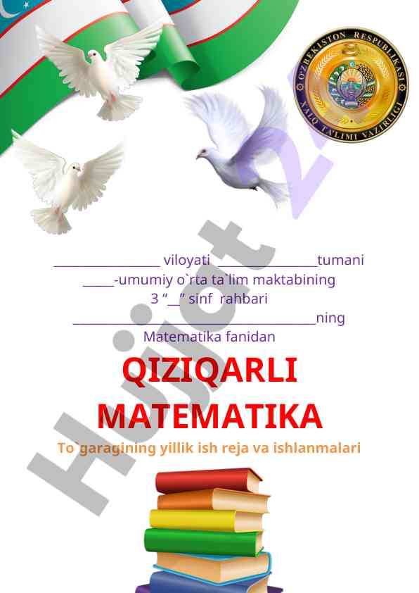 Qiziqarli matematika to‘garagining yillik ish rejasi