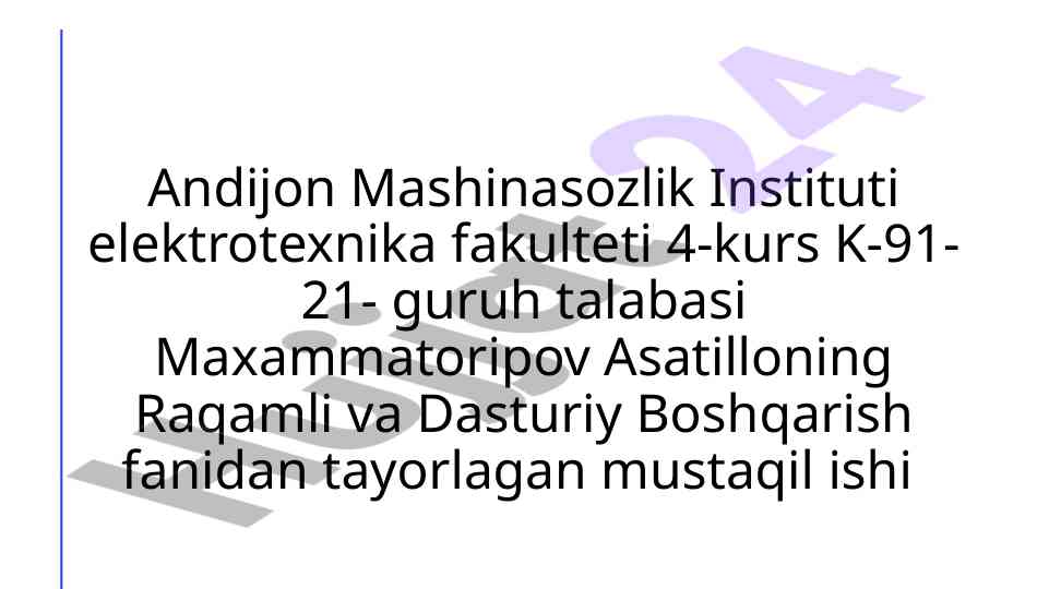 Holat datchiklarini dasturiy boshqarish
