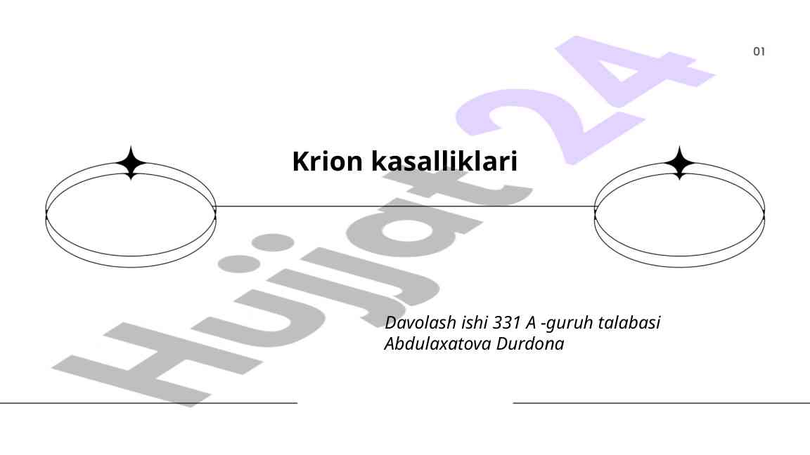 Krion kasalliklari davolash ishida o‘rganish
