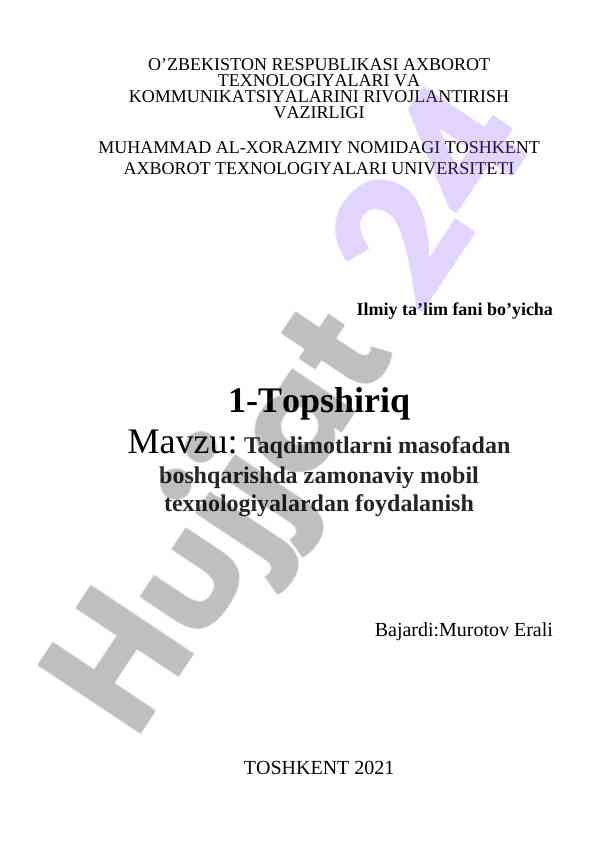 Zamonaviy mobil texnologiyalarni boshqarish