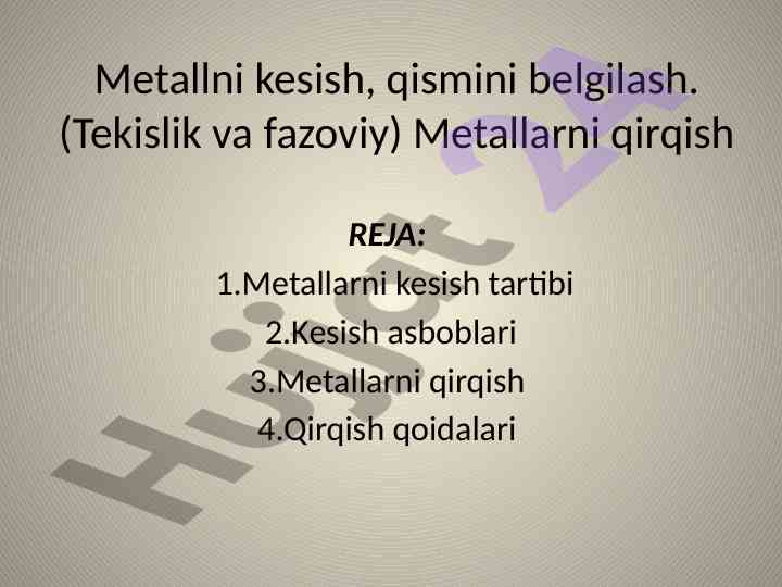 Metallarni kesish va qirqish jarayoni