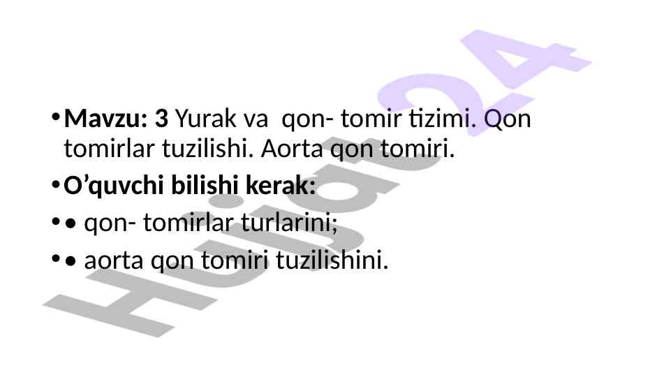 Yurak va qon-tomir tizimi haqida bilimlar
