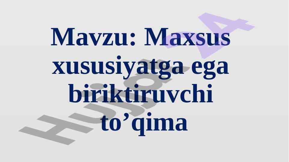 Maxsus xususiyatga ega biriktiruvchi to'qima tahlili