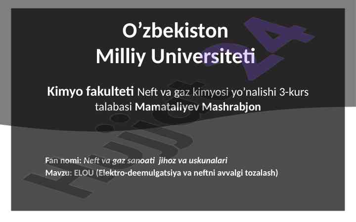 Elou qurilmasining neftni tozalashdagi roli