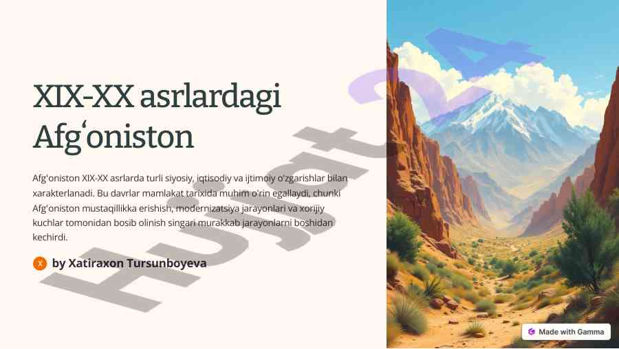 Afgʻoniston xix-xx asrlardagi o'zgarishlar tarixi