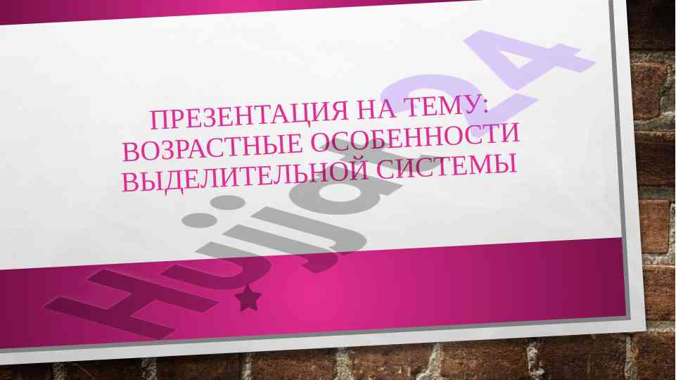 Возрастные особенности выделительной системы животных