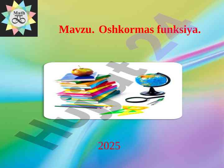 Oshkormas funktsiya haqida o‘quv qo‘llanma