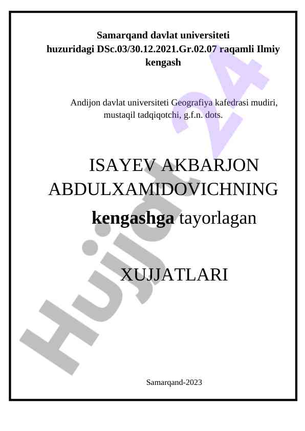 Xujjatlar: andijon davlat universiteti tadqiqotlari