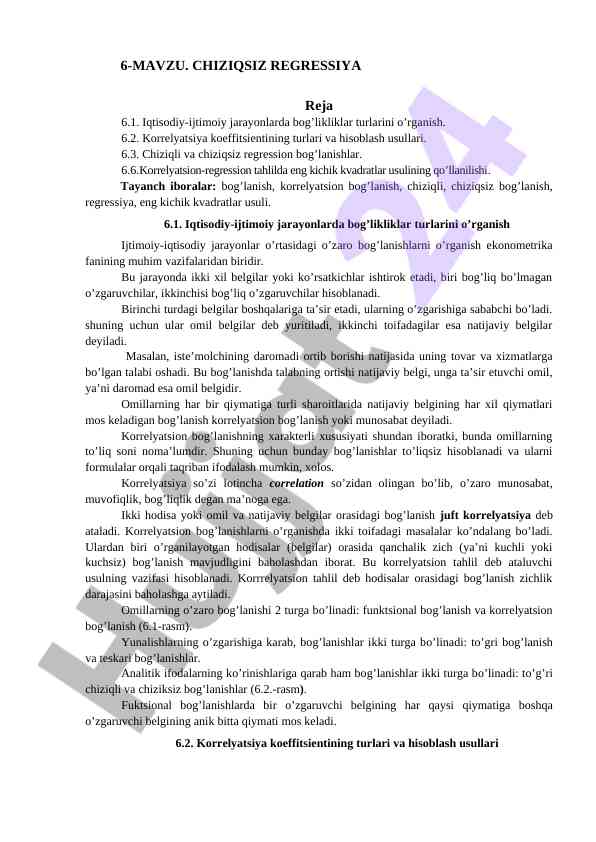 Chiziqsiz regressiya o'rganish usullari