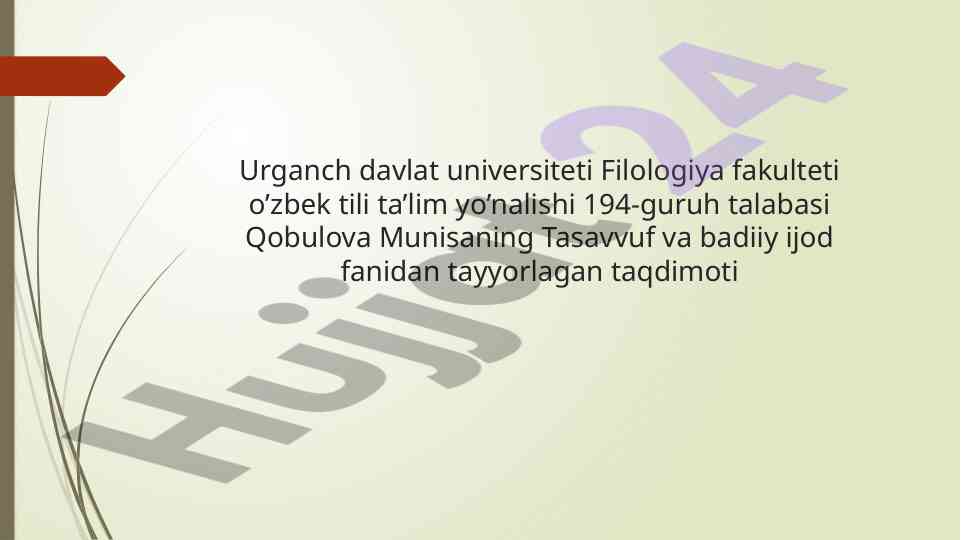 Tasavvufda murid va murshid munosabati taqdimoti