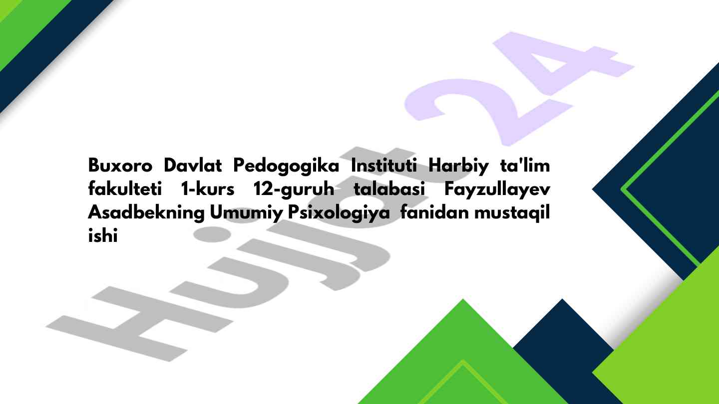 Umumiy psixologiya: yoshlik va yetuklik davrlari