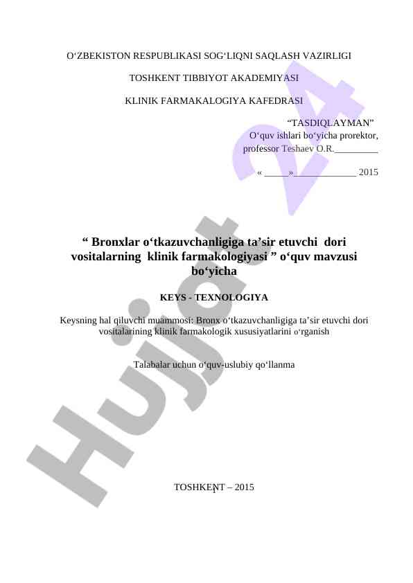 Klinik farmakologiya dori vositalari ta'siri