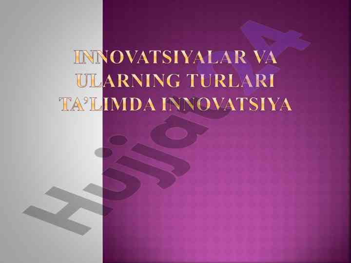 Ta'lim tizimi va kadrlar tayyorlash jarayoni
