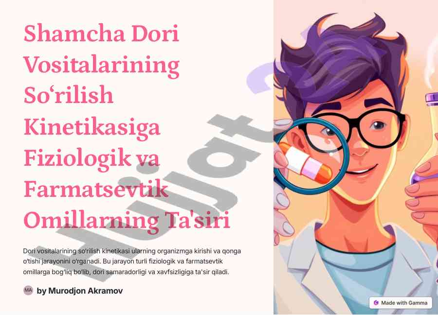 Dori vositalarining so‘rilish kinetikasiga ta'sirlar