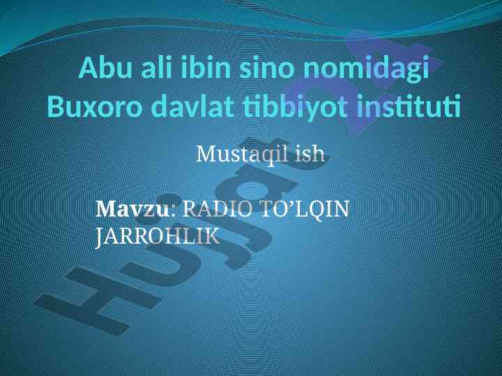 Radio to'lqinli jarrohlik va uning qo'llanishi