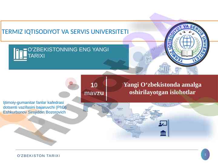 Yangi o‘zbekiston tarixi va islohotlar tahlili