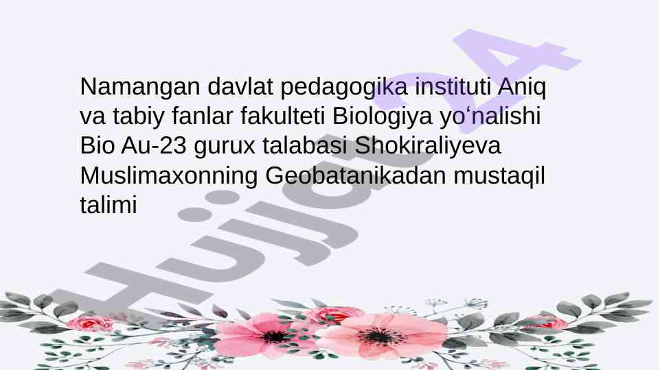 Fitotsenozning dinamik o'zgariishi va turlari