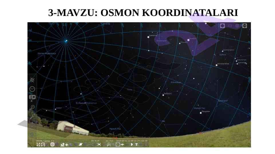 Osmon koordinatalari tizimlari tahlili