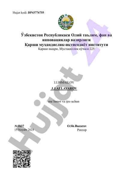 O‘zbekiston respublikasi sport vazirligi hujjatlari
