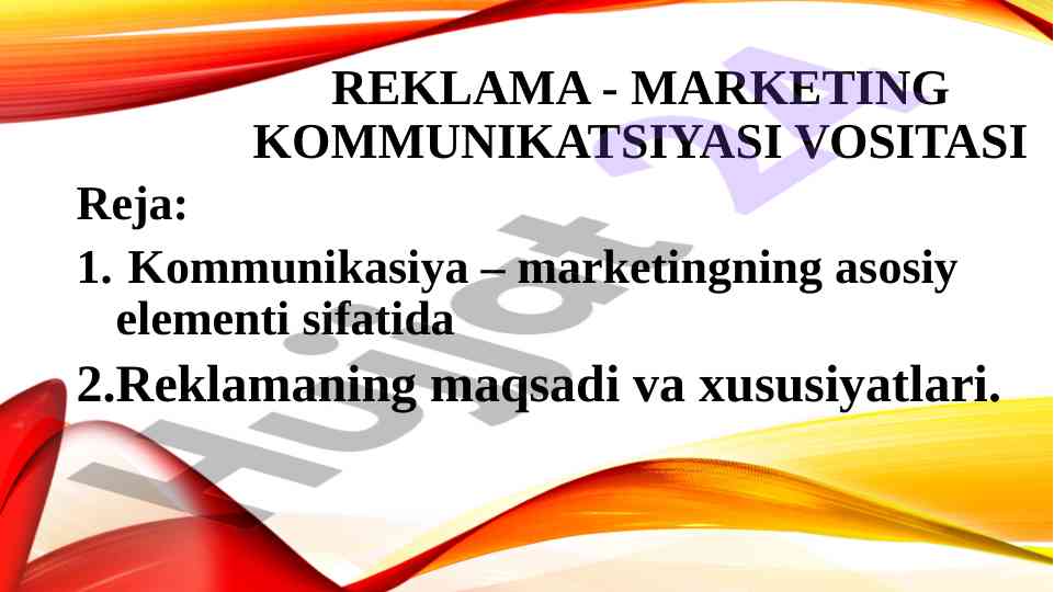 Reklama va marketing kommunikatsiyasi asoslari
