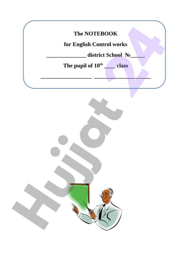 Control work notebook for english language assessment
