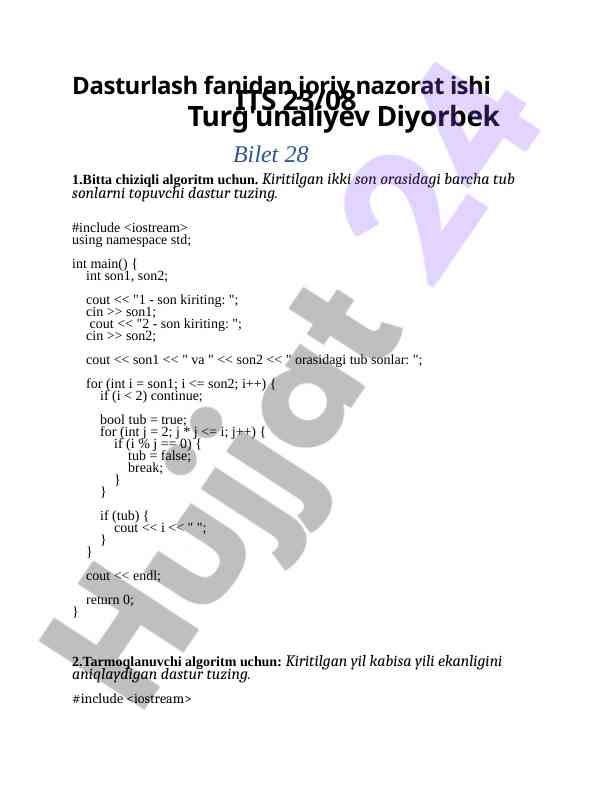 Dasturlashda algoritmlarni tuzish dasturi