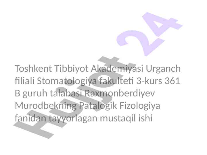 Qon aylanishining buzilishi mavzusi bilan mustaqil ish