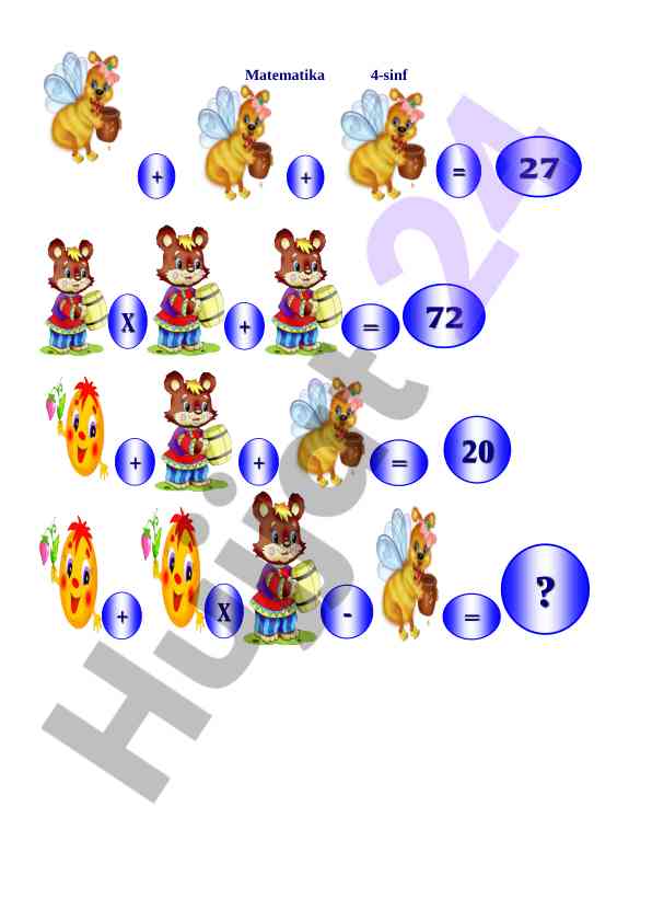 Matematika 4-sinf o‘quv qo‘llanmasi