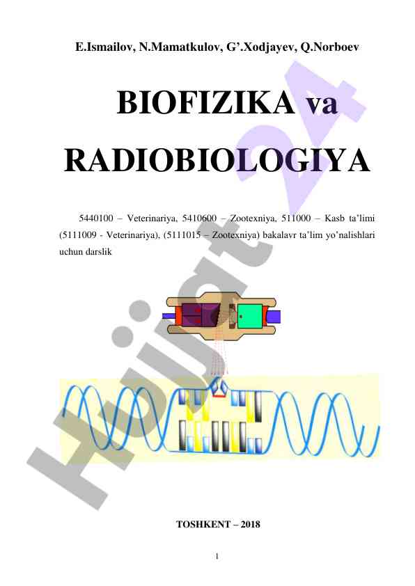 Biofizika va radiobiologiya darslik bakalavr uchun