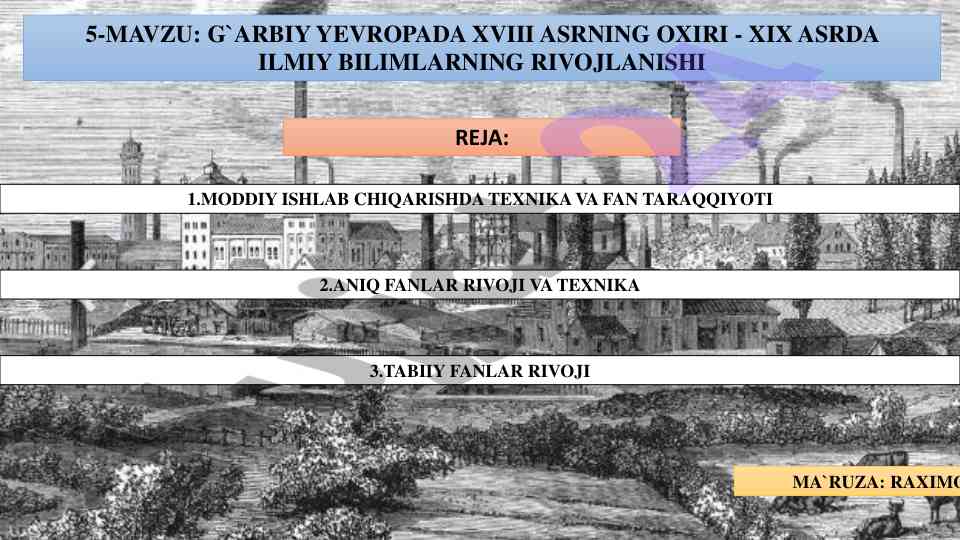 G‘arbiy yevropada xviii asrning ilmiy rivojlanishi