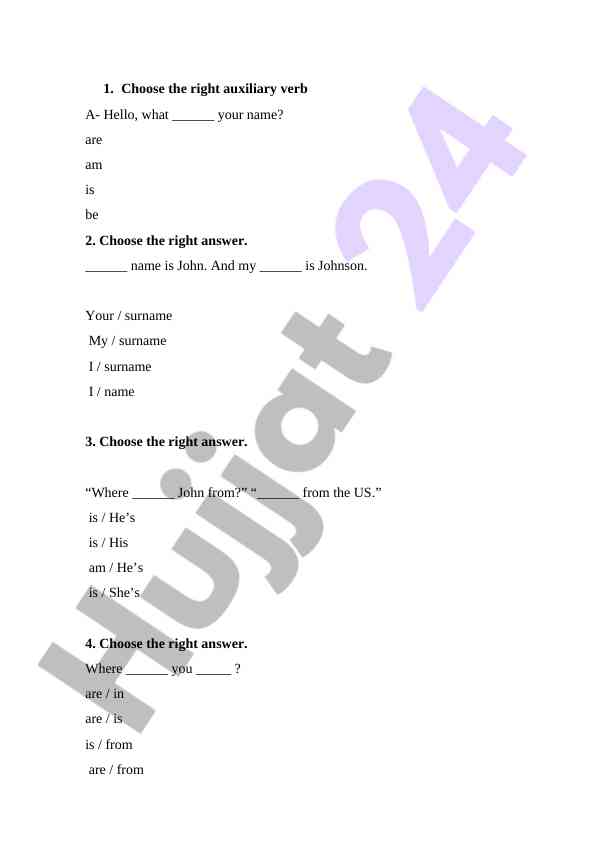 Choose the right auxiliary verb exercises