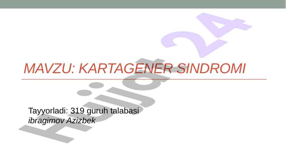 Kartagener Sindromining Etiologiyasi