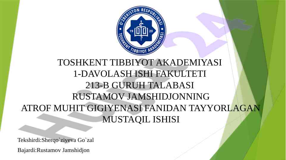 9-parhez stoli va davolash jadvallari tahlili