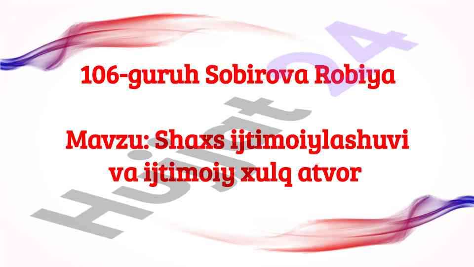 Shaxs ijtimoiylashuvi va ijtimoiy xulq atvor