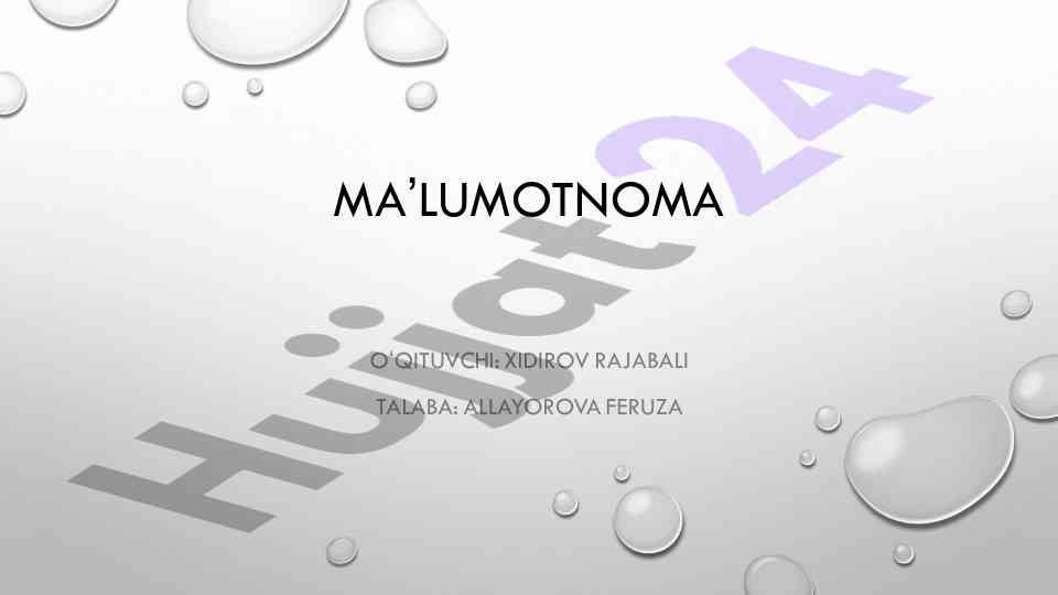 Ma'lumotnoma: o'qituvchilar uchun qo'llanma