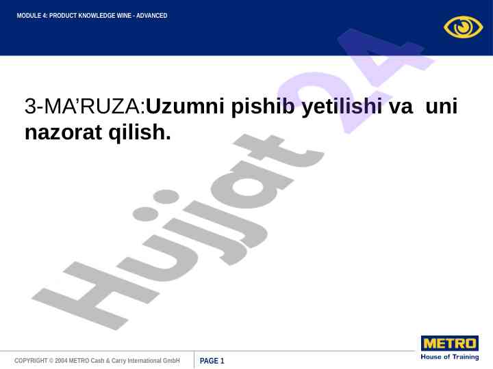 Uzumni pishib yetilishi va nazorat qilish