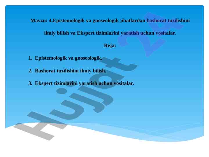 Epistemologik va gnoseologik jihatlar boshqaruvi