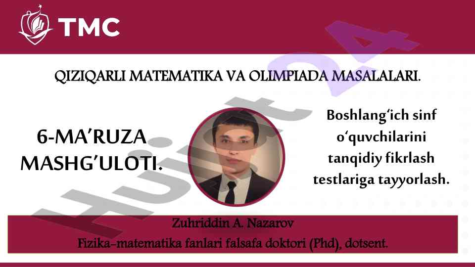 Boshlang‘ich sinf o‘quvchilarini tanqidiy fikrlash testlari