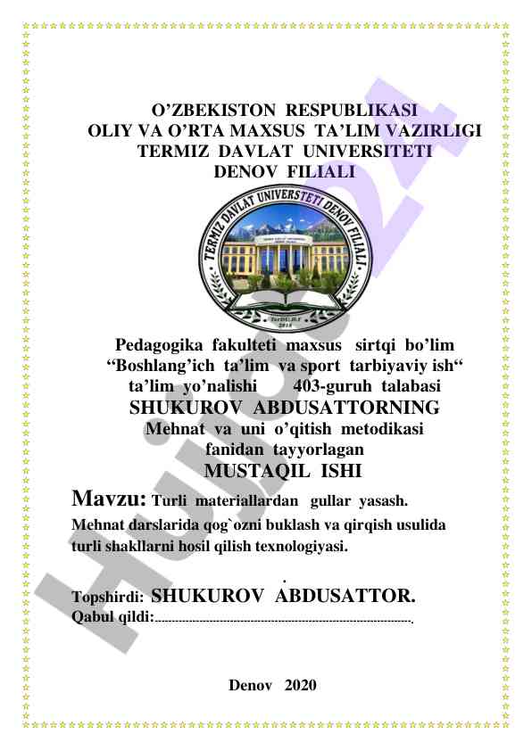 Turli materiallardan gullar yasash texnologiyasi