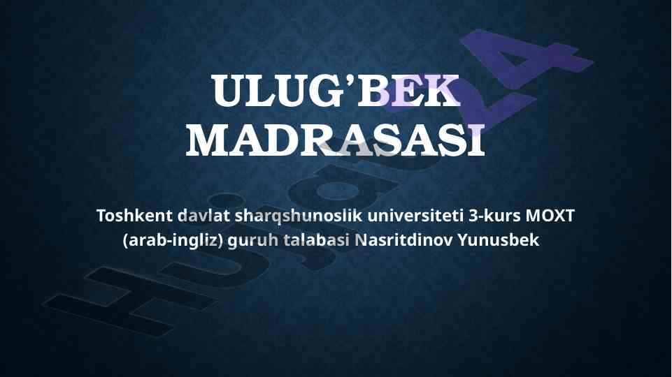 Oʻzbekiston tarixi va arxitekturasi hakkida maqola