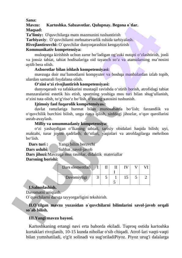 Kartoshka. sabzavotlar va qulupnay bilan ishlash