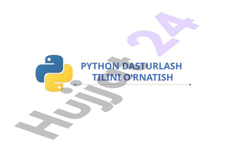 Python dasturlash tilini o‘rganish bo‘yicha qo‘llanma